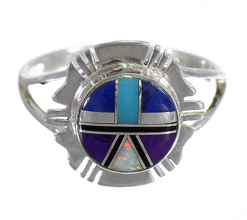 Multicolor Sterling Silver Southwestern Ring Size 5 WX79950